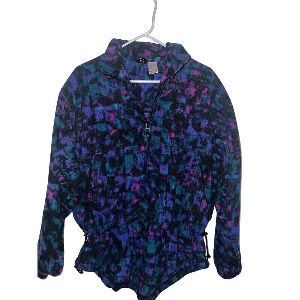 Vtg. Nike F.I.T. Pullover 1/2 Zip Multicolor Fleece/Activewear Women Size L